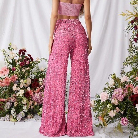 Pink sequin top and pants set - Picture 4 of 4